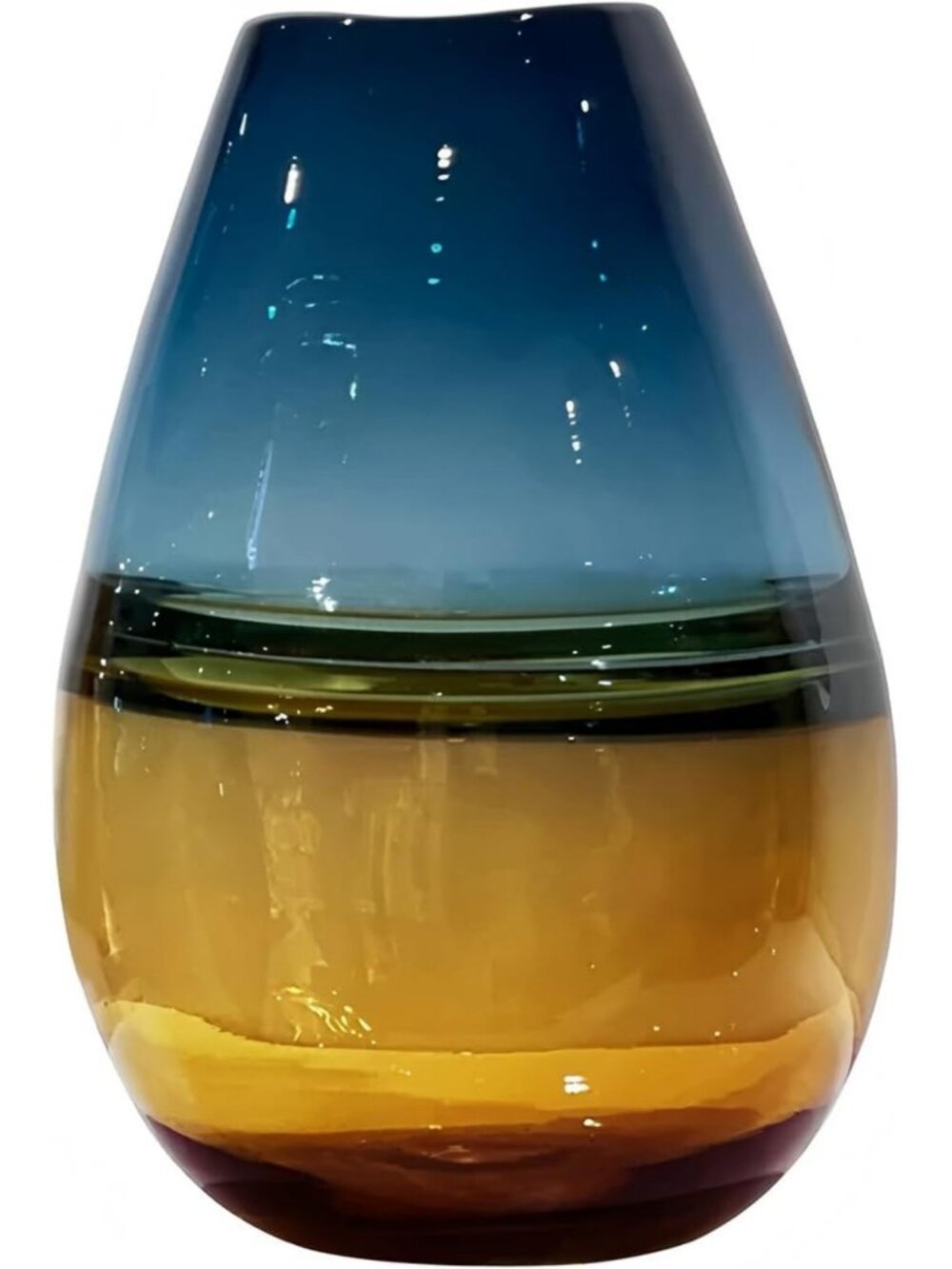 Handmade Ombre Decorative Vase with Yellow Base | Tall Flower Centerpiece for